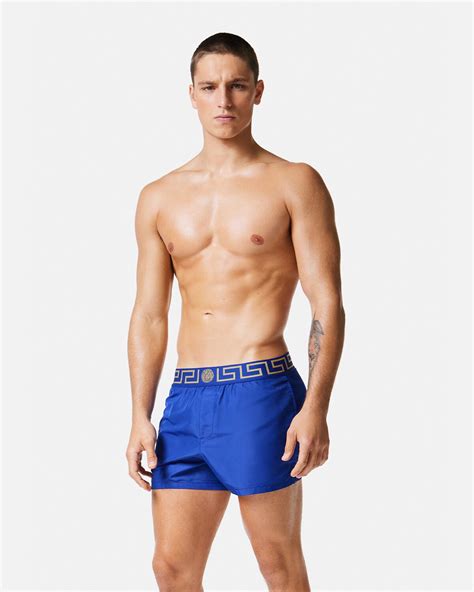 versace swim trunks blue|men's Versace swim shorts.